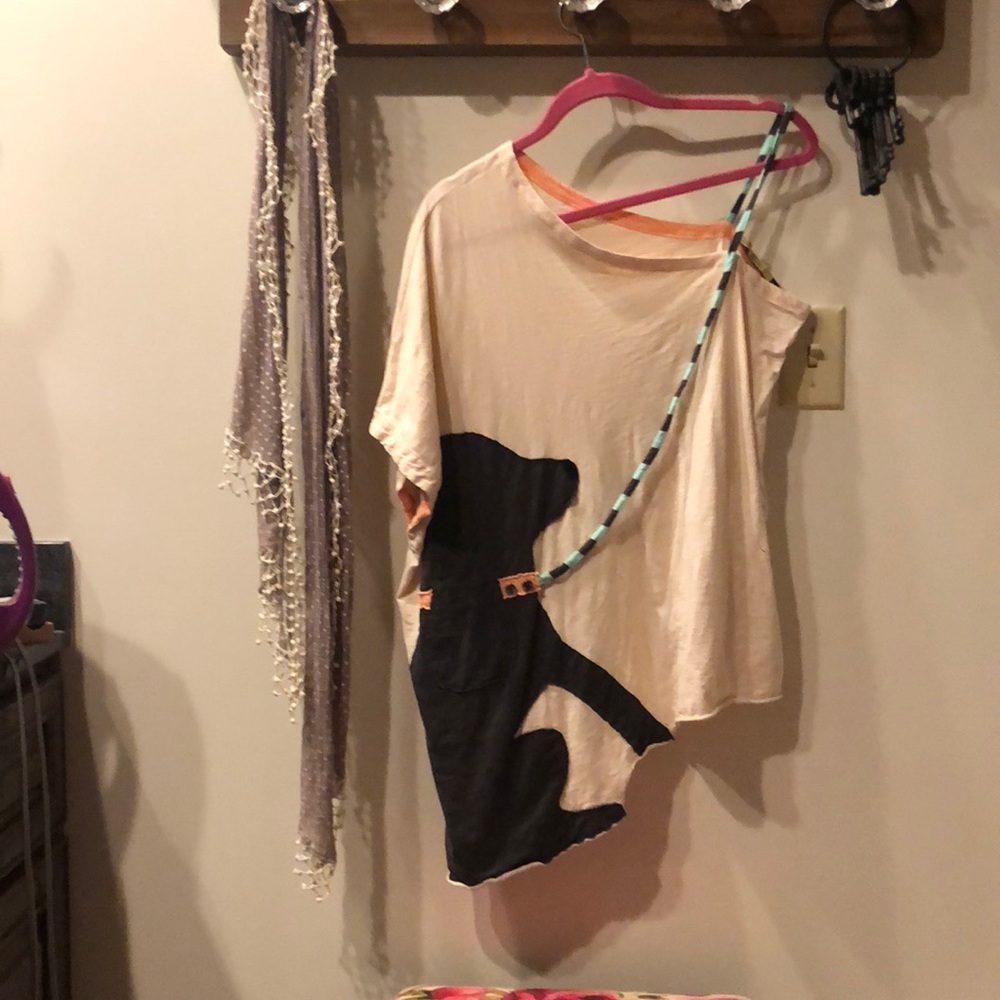 One shoulder dog tee size large